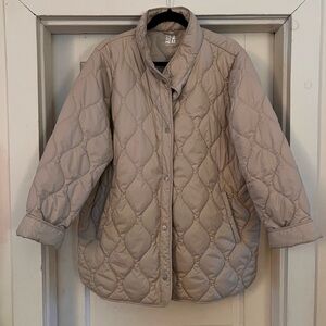 32 Degrees Women's Quilted Beige Puffer Jacket